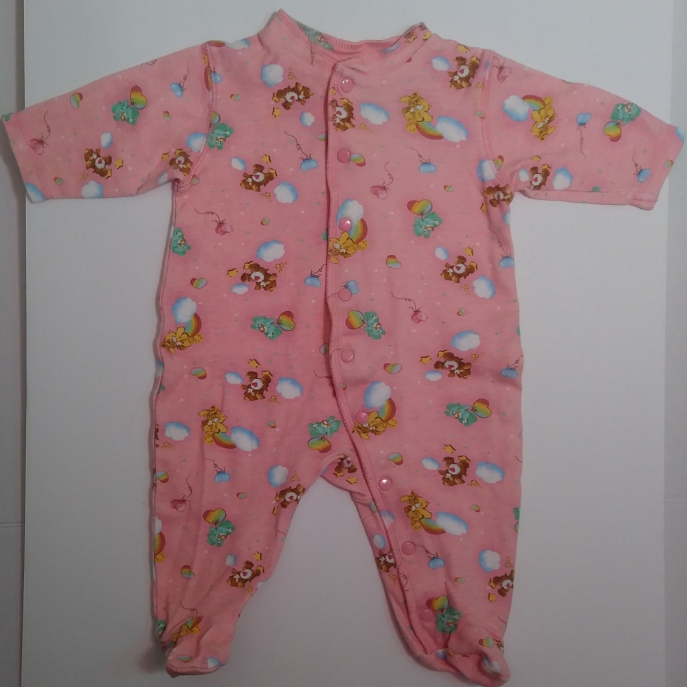 **SOLD** CARE BEARS Sleeper Jammies 3 months PINK